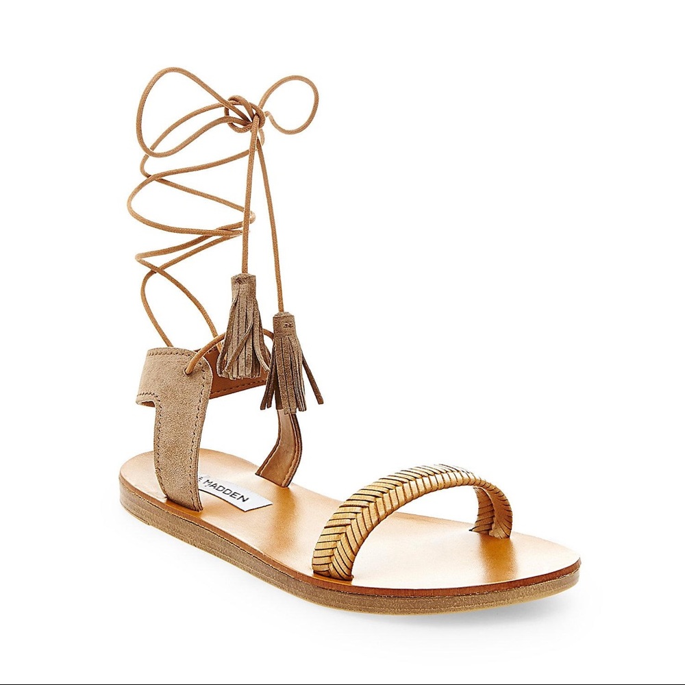 Steve Madden Ankle Wrap Tassel Shoes